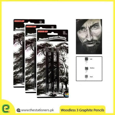 Woodless 3 Graphite Soft - Medium - Hard Pencil The Stationers